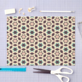 Papel De Seda  Geometric pattern with star shapes in brown and t