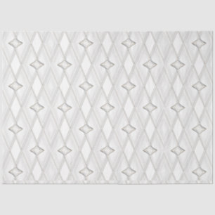 Papel De Seda Geométrico Abstrato de Padrão de Diamante Branco