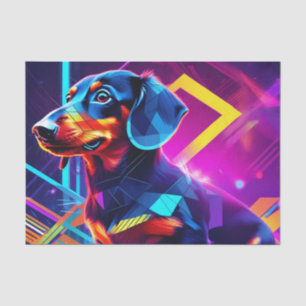 Papel De Seda Geométrico de dachshund