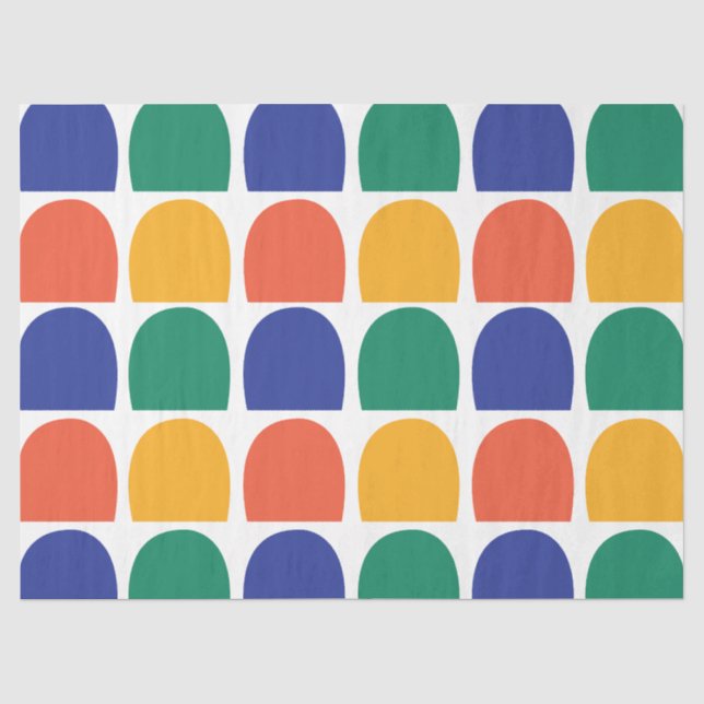 Papel De Seda Geométrico de Meio Círculo Colorido (Frente )