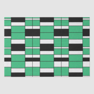 Papel De Seda Geométrico do Meio século Verde Preto