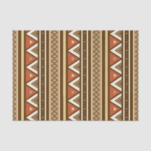 Papel De Seda Geométrico do sudoeste moderno, Brown, Tan &