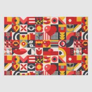 Papel De Seda Geométrico Em Cor