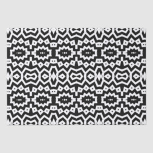 Papel De Seda Geométrico, Legal, em preto e branco, de origem ét