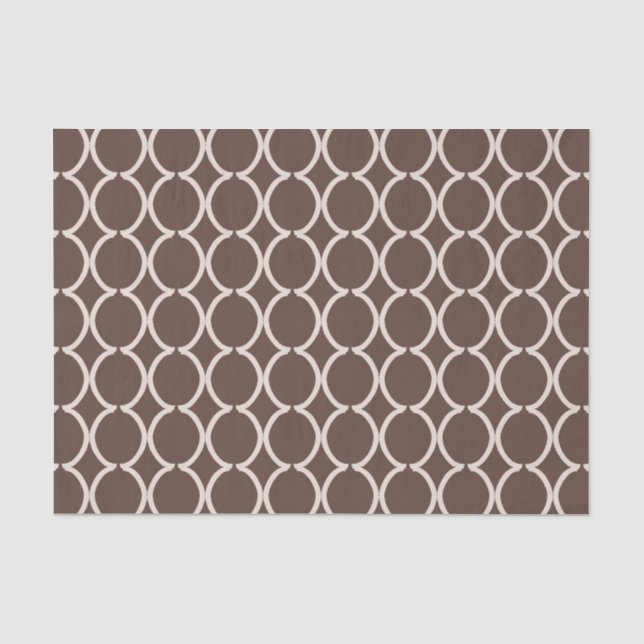 Papel De Seda Geométrico Ogee Treliça Marrom Chocolate (Frente )