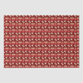 Papel De Seda Geométrico Retro Flower Bauhaus Maroon Aniversário