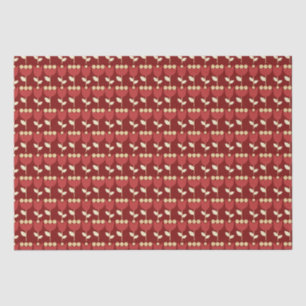 Papel De Seda Geométrico Retro Flower Bauhaus Maroon Aniversário