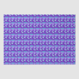 Papel De Seda Geométrico Retro Flower Bauhaus Purple Birday