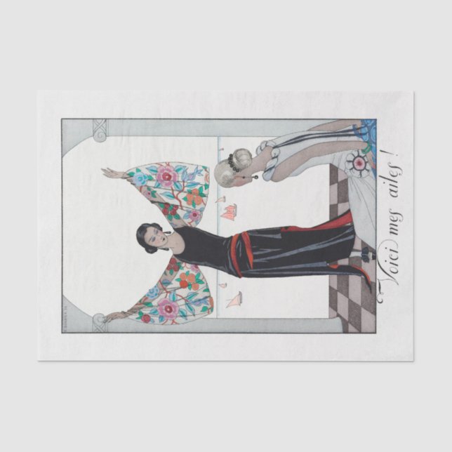 Papel De Seda George Barbier, Art Deco Tissue Paper (Frente )
