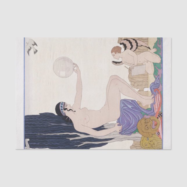 Papel De Seda George Barbier, Art Deco Tissue Paper (Frente )