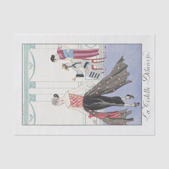 Papel De Seda George Barbier, Art Deco Tissue Paper (Frente )