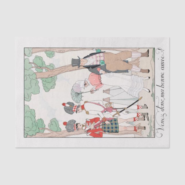 Papel De Seda George Barbier, Art Deco Tissue Paper (Frente )