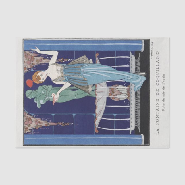 Papel De Seda George Barbier, Art Deco Tissue Paper (Frente )