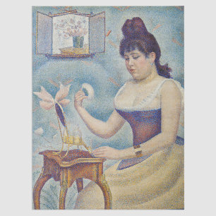 Papel De Seda Georges Seurat - Jovem mulher se alimentando