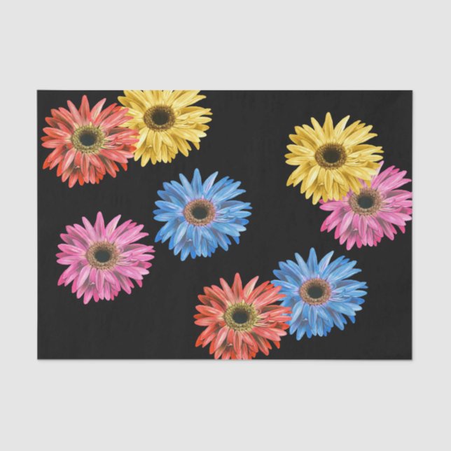 Papel De Seda Gerbera Daisy Colorful Simple Gerber Bonito (Frente )