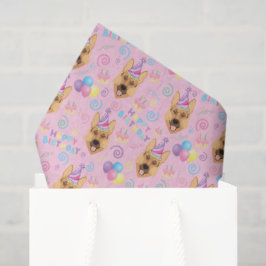 Papel De Seda German Shepherd Tissue Paper in Pink
