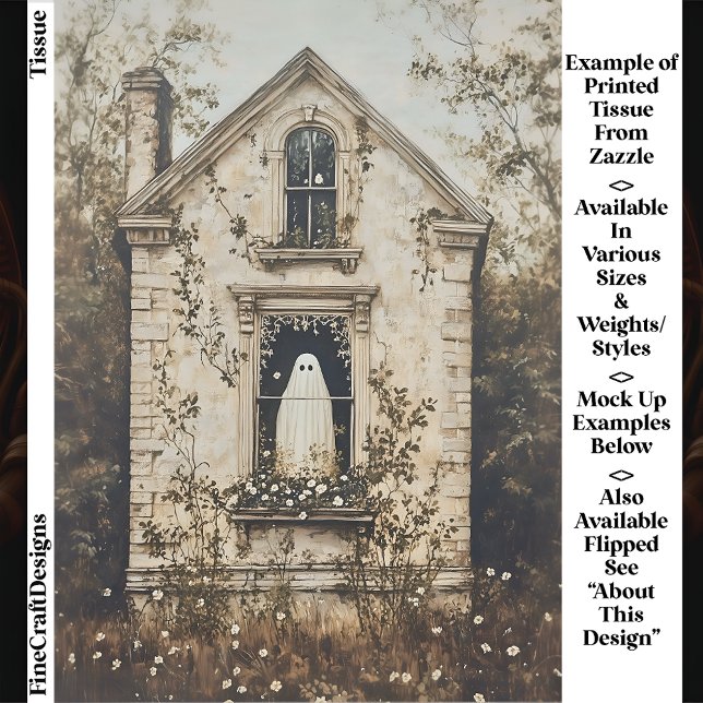 Papel De Seda Ghost in the Window, Haunted House DZ7L Decoupage  (Criador carregado)