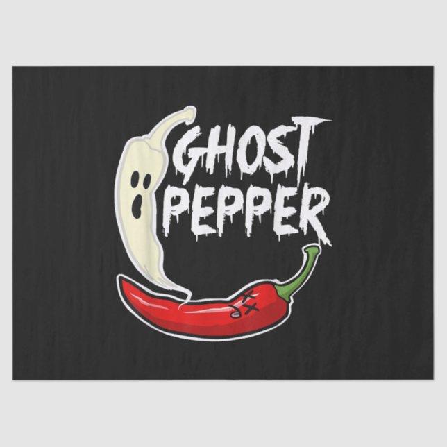 Papel De Seda Ghost Pepper Funny Spicy Hot Halloween Peppe (Frente )