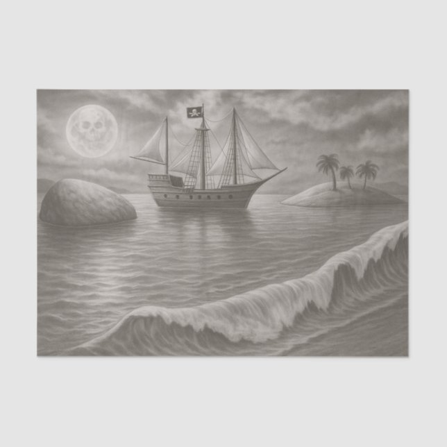 Papel De Seda Ghost Ship – Nautical Pirate (Frente )