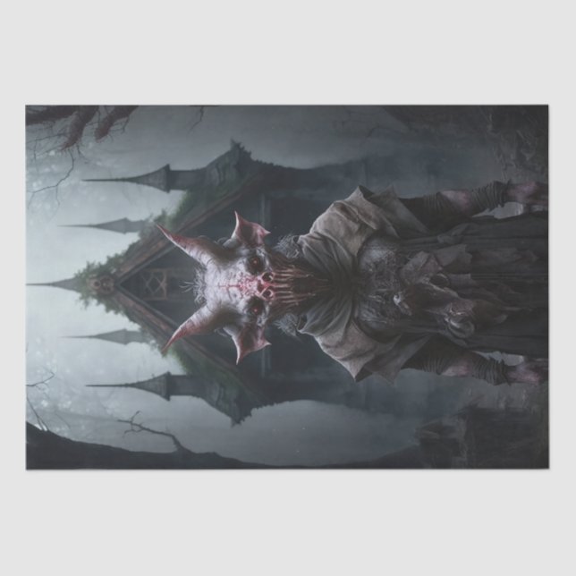 Papel De Seda Ghoul Assustador - Criatura Suína (Frente )