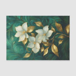 Papel De Seda Gilded Gardenia Elegance, Flores Formais