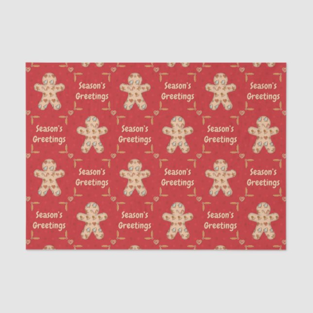 Papel De Seda Gingerbird Cutout Seasons Saudações (Frente )