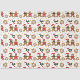 Papel De Seda Gingerbread Cookie Pattern Christmas Tissue Paper