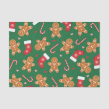 Gingercake Candy Cane Stockings Christmas Green