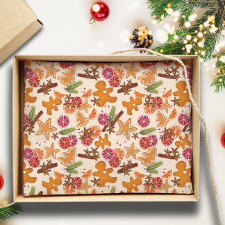 Papel De Seda Gingerpão Citrus Spices Rustic Natal Holiday