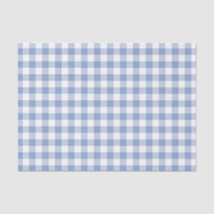 Papel De Seda Gingham Clássico Azul Verificado