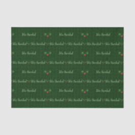 Papel De Seda Gingham Feliz Navidad Holly Berries