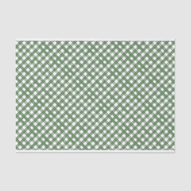 Papel De Seda GINGHAM Green Mix com Toile, PINTADO (Frente )