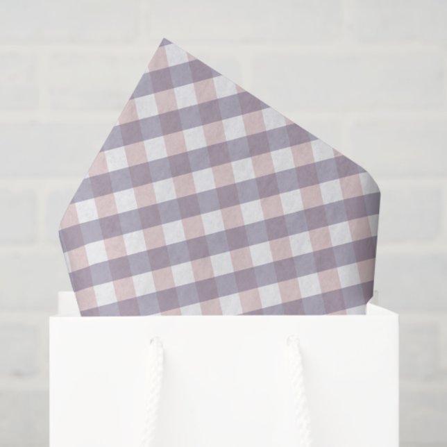 Papel De Seda Gingham Padrinha, Pia e Púrpura, Penteada (Sacola de presentes)