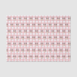 Papel De Seda Gingham Piggy Rosa