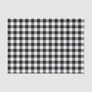 Papel De Seda Gingham Preto E Branco