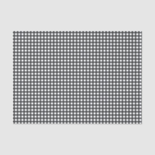 Papel De Seda Gingham Preto e Branco (Frente )