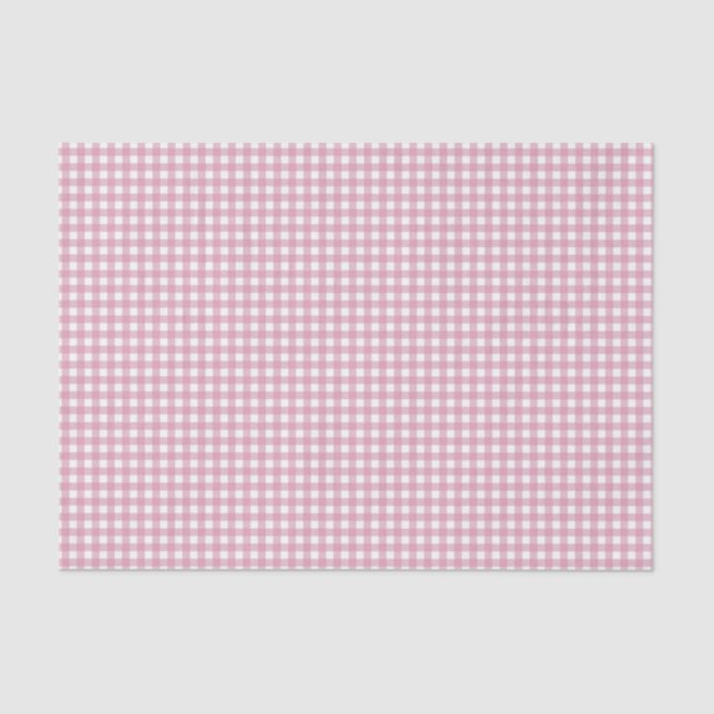 Papel De Seda Gingham Rosa e Branco (Frente )