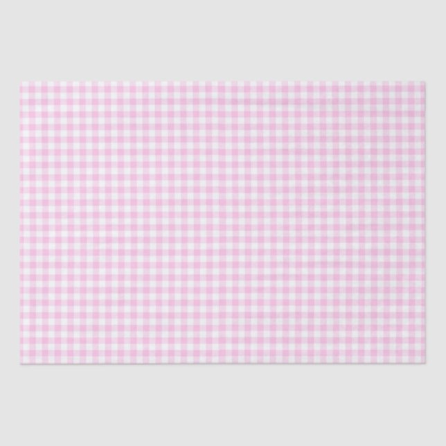 Papel De Seda Gingham Rosa e Branco (Frente )