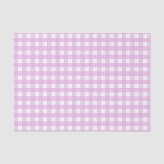Papel De Seda Gingham rosa pálido (Frente )