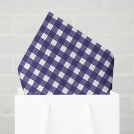 Papel De Seda Gingham Rústico Azul Marinho Branco Férias
