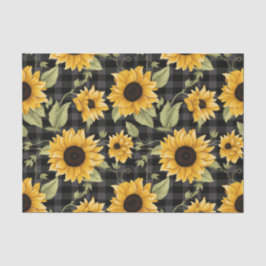 Papel De Seda Gingham Sunflower Pattern