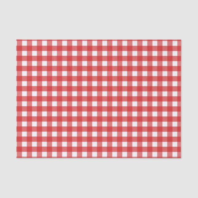 Papel De Seda Gingham vermelho e branco (Frente )