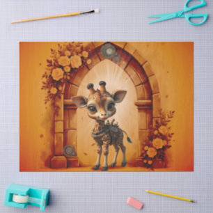 Papel De Seda Girafa bebê em desenho animado