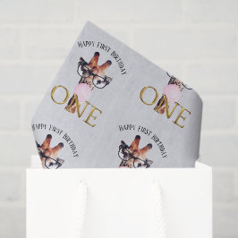 Papel De Seda Girafa de óculos fazendo balão de goma de aniversá