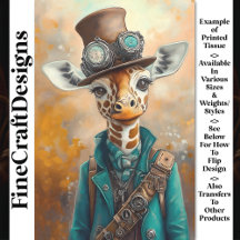 Girafa Encantadora Colorida, Decoupage AE5P Cartol