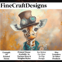 Girafa Encantadora Colorida, Decoupage Cartola AE5