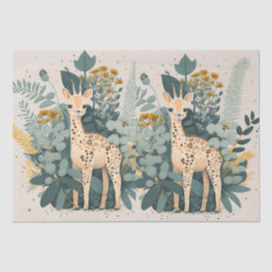 Papel De Seda Girafa floral bonita
