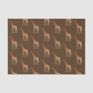 Papel De Seda Girafa Geométrica Moderna, Cobre e Marrom