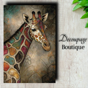Papel De Seda Girafa Mosaico Decoupage