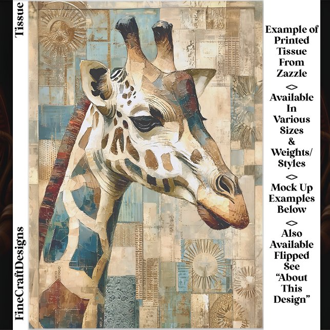 Papel De Seda Girafa Rústica Fundo de Patchwork EB6R Decoupage (Criador carregado)